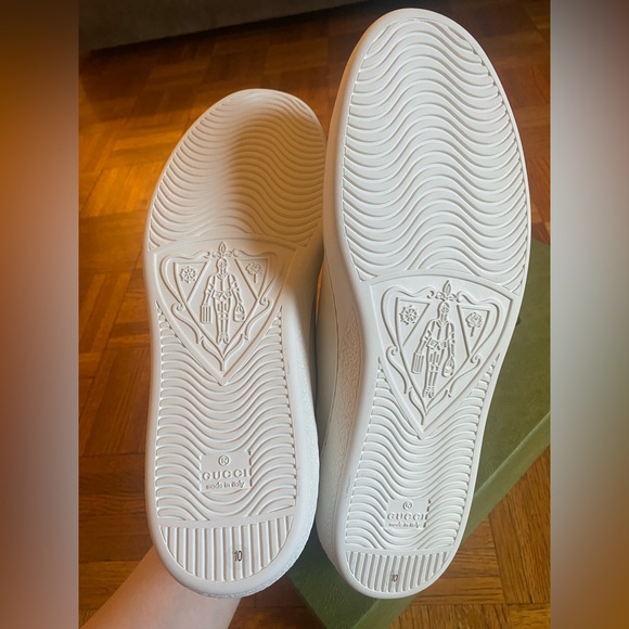 GUCCI ๐ Ace Sneaker | Menโs Size 10.5 US White Leather/Grey Interlocking Gs NWT - Picture 14 of 16